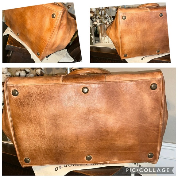 NWT Bed Stu Rebekah Shoulder Travel Weekend Bag XL Tote Tan Rustic MSRP $520 - Picture 7 of 15